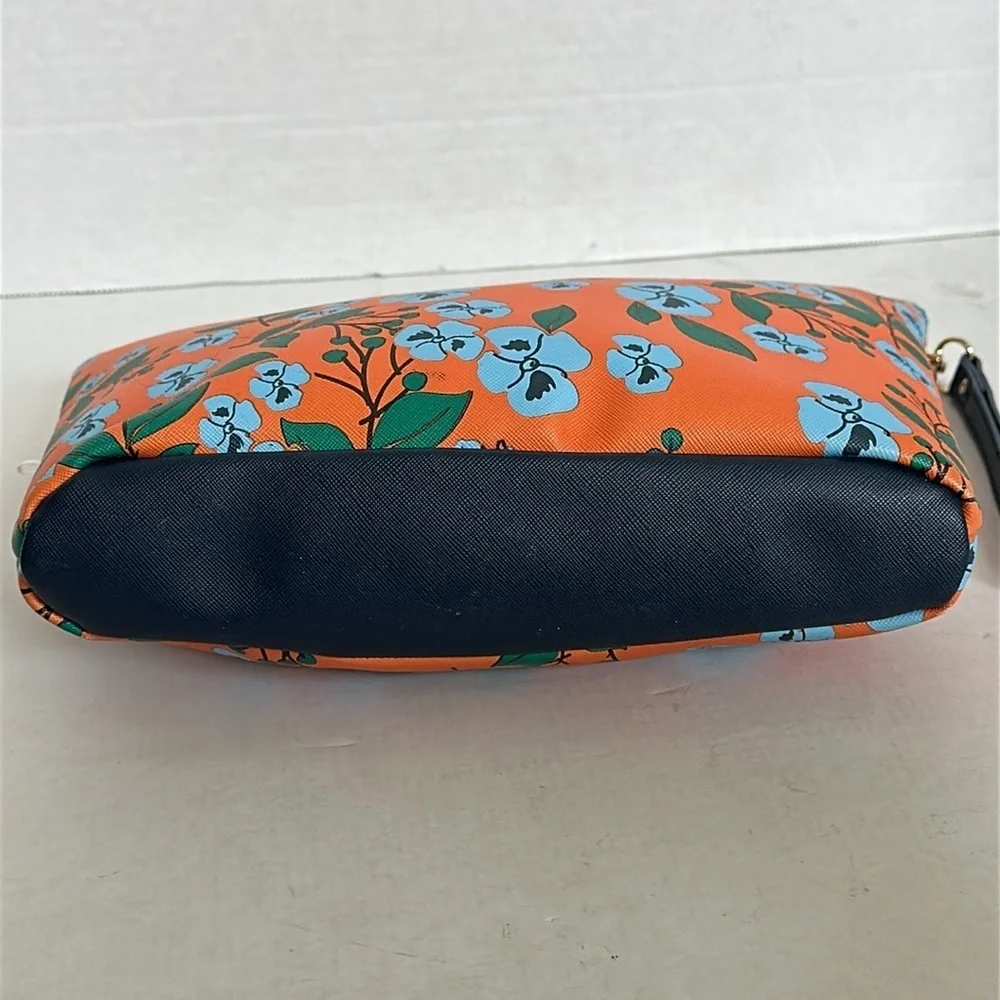 Dabney Lee Floral Orange and Blue Women's Bag wristlet NWOT